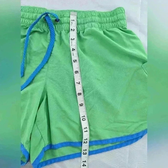 Columbia Shorts Women M Green Blue Chino Pockets Hiking Drawstring 4" Inseam - Picture 7 of 14